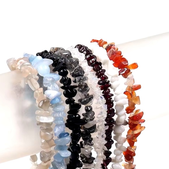 Bracelet And Earrings Set - Aquamarine Natural Healing Stone - Picture 8 of 10